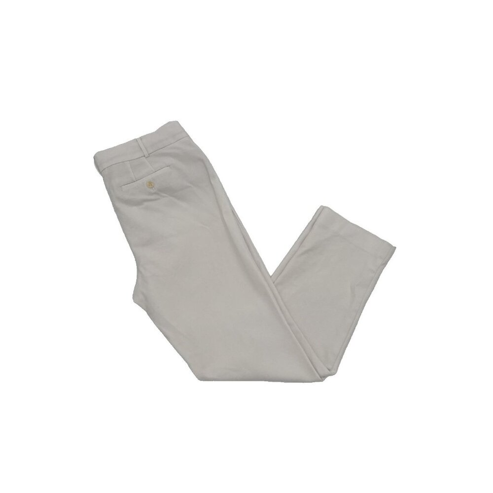 Talbots Newport size 12 white dress pant pockets straight leg stretch cotton